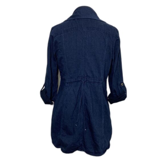 Cabi Chambray Utility Jacket Button Down Cinched Roll Sleeve S (No drawstring) - Picture 4 of 8